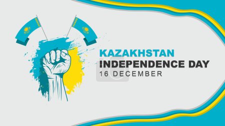 Téléchargez les illustrations : Illustration vectorielle de la fête de l'indépendance du Kazakhstan, célébrée chaque année le 16 décembre. - en licence libre de droit