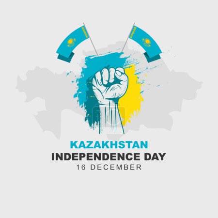 Téléchargez les illustrations : Illustration vectorielle de la fête de l'indépendance du Kazakhstan, célébrée chaque année le 16 décembre. - en licence libre de droit