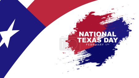 Illustration for Vector illustration of Texas Day celebrated on February 1. Greeting card poster design - Royalty Free Image