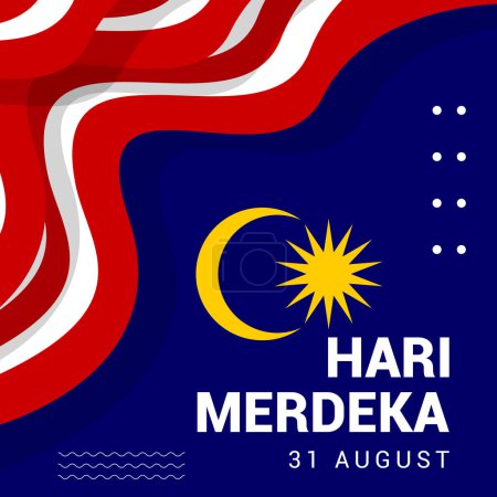 Illustration vectorielle de l'indépendance malaisienne célébrée le 31 août. conception de cartes de v?ux, affiches, bannières, médias sociaux