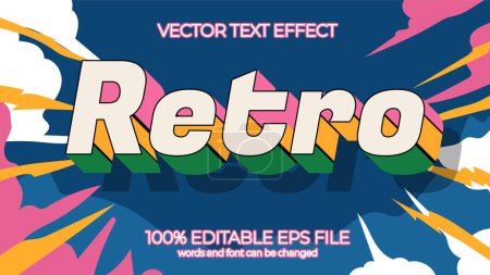 old school Retro editable text effect style, EPS editable text effect