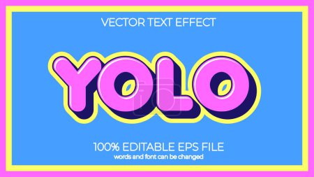 Téléchargez les photos : Style d'effet de texte modifiable YOLO, effet de texte modifiable EPS - en image libre de droit