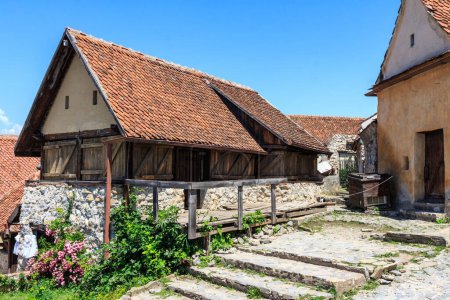 Photo for Historical buildings on the territory of the Rasnov Citadel. Transylvania. Romania - Royalty Free Image