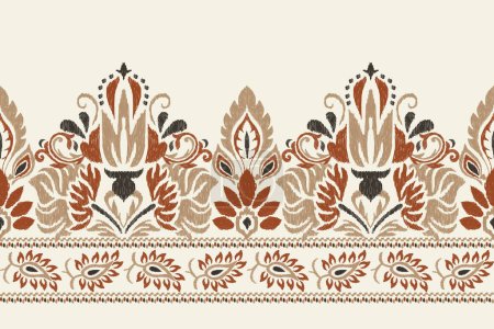 Ikat broderie de paisley floral sur fond blanc. Modèle oriental ethnique Ikat traditional.Aztec illustration vectorielle abstraite de style. Conception pour la texture, tissu, vêtements, emballage, décoration, sarong, écharpe