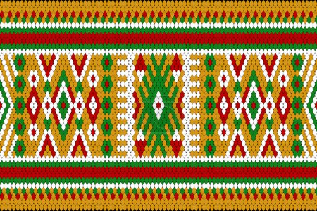 Patrón oriental étnico geométrico en el estilo de fondo amarillo vector illustration.Arabian, fondo abstracto, tradicional, Aztec.design para textura, tela, ropa, envoltura, diseño, bufanda, impresión, muebles.