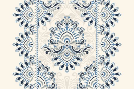 Italian Ikat ethnic pattern traditional on white background vector illustration.Ikat texture fabric.