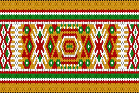Patrón oriental étnico geométrico en el estilo de fondo amarillo vector illustration.Arabian, fondo abstracto, tradicional, Aztec.design para textura, tela, ropa, envoltura, diseño, bufanda, impresión, muebles.