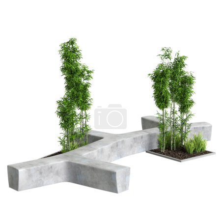 Photo for 3D illustration of the park object isolated on the white background - Royalty Free Image