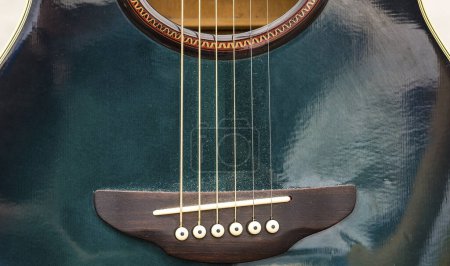 Photo for Acoustic guitar. detail of classic guitar. Stringed instrument concept. Close up. - Royalty Free Image