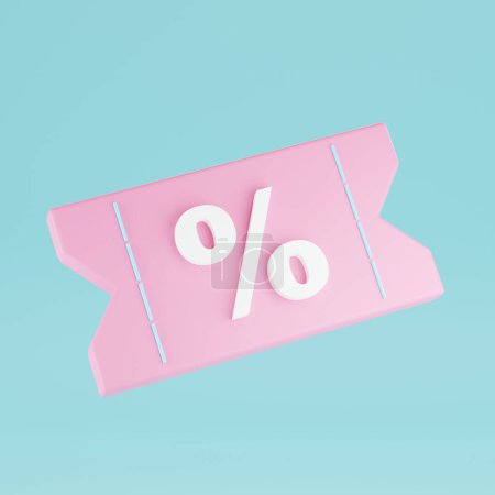 Photo for 3d render Sale tag on pastel background.discount sale, promotion in social media.Shopping bag for buy, consumer. buyer. - Royalty Free Image