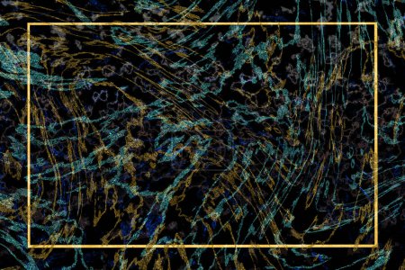 Téléchargez les photos : Abstract luxury granite marble gold border and gold blue brown and darkblue mineral layer texture background - en image libre de droit