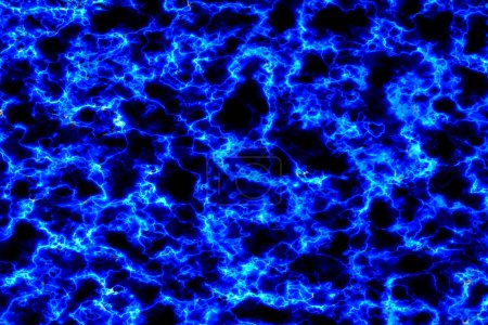 Téléchargez les photos : Éclair bleu massif éclater texture minérale lueur sur marbre noir carrelage intérieur de luxe et mur et fond de plancher - en image libre de droit