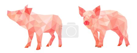 Foto de Ilustración vectorial en estilo poligonal animal cerdo icono signo significante vector. - Imagen libre de derechos