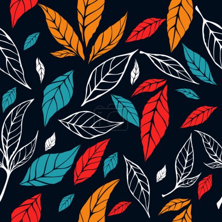 Photo for Vector seamless pattern with silhouettes of leaves. Pattern of leaves - Royalty Free Image