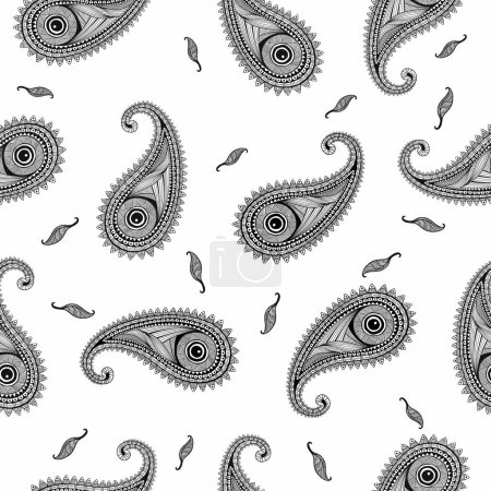 Illustration for Paisley Pattern Henna Floral - Royalty Free Image