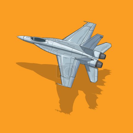 Illustration for F-18 fighter jet, vector drawing of multirole fighter aircraft - Royalty Free Image