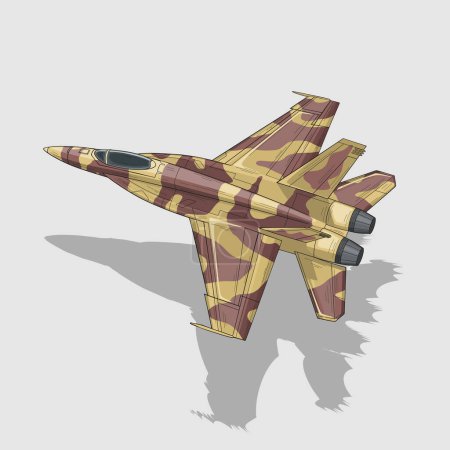 Ilustración de F-18 avión de combate en camuflaje - Imagen libre de derechos