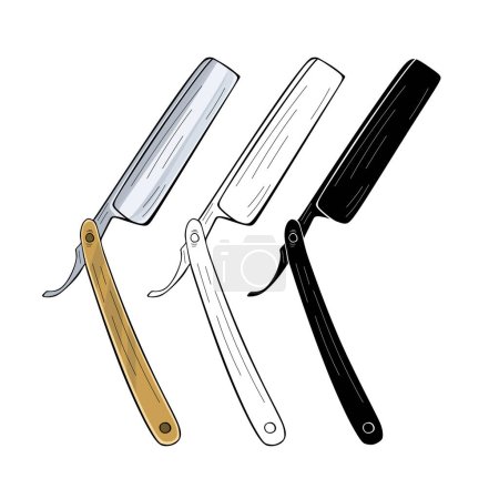 Illustration for Straight razor icon isolated on white background - Royalty Free Image