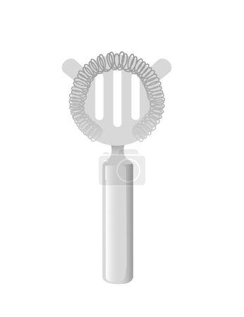 Hawthorne strainer bar accessory stainless steel vector illustration isolated on white background.
