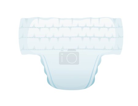 Illustration for Baby absorbent diaper with velcro hygiene comfortable care vector illustration isolated on white background. - Royalty Free Image