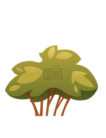 Illustration for Green stylized bush vector illustration isolated on white background. - Royalty Free Image