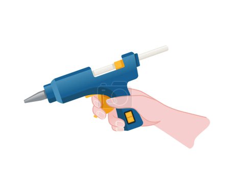 Illustration for Hot glue gun pistol vector illustration isolated on white background. - Royalty Free Image