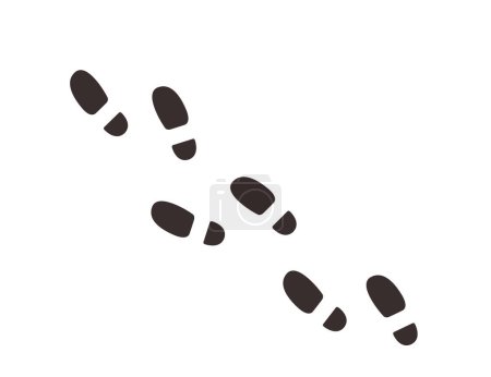 Ilustración de Zapatos humanos estilo huellas spet ruta vector ilustración aislada sobre fondo blanco. - Imagen libre de derechos