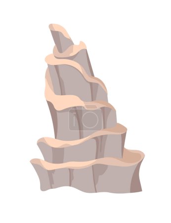 Ilustración de Cueva piedra mineral estalagmitas columna crecimiento natural geología formaciones vector ilustración aislado sobre fondo blanco. - Imagen libre de derechos