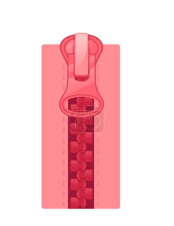 Illustration for Pink color zipper and puller vector illustration isolated on white background. - Royalty Free Image