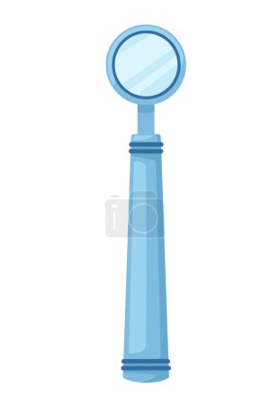 Illustration for Mouth mirror with plastic handle dental tool vector illustration isolated on white background. - Royalty Free Image