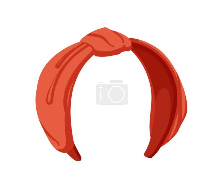 Red color cloth fashionable hairband vector illustration isolated on white background.