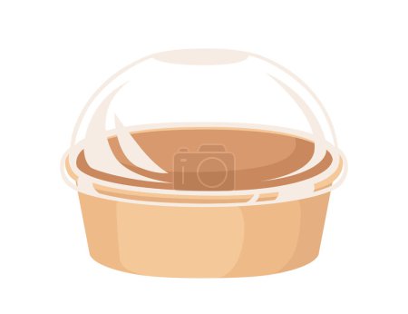 Ilustración de Envase de papel o cartón con tapa para comida rápida ilustración vectorial de comida para llevar aislada sobre fondo blanco. - Imagen libre de derechos