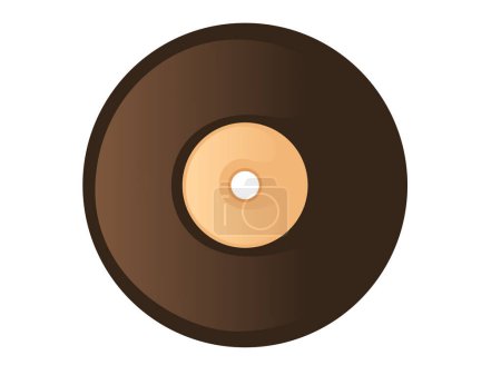 Ilustración de Disco de vinilo sin ilustración de vectores de etiquetas aislado sobre fondo blanco. - Imagen libre de derechos
