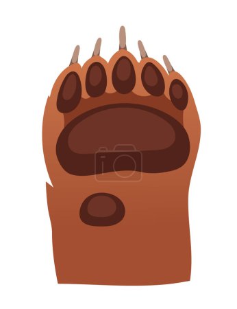 Bear paw cartoon simple animal part design vector illustration isolated on white background.