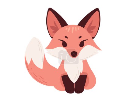 Cute red fox cartoon animal design vector illustration isolated on white background.