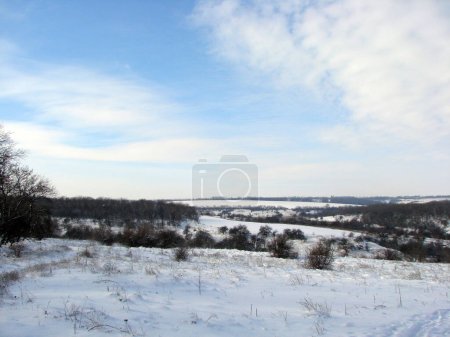 Es ist unmöglich, den Blick von den riesigen schneebedeckten Feldern der ukrainischen Steppe zu nehmen, die von langen Waldstreifen durchzogen sind..