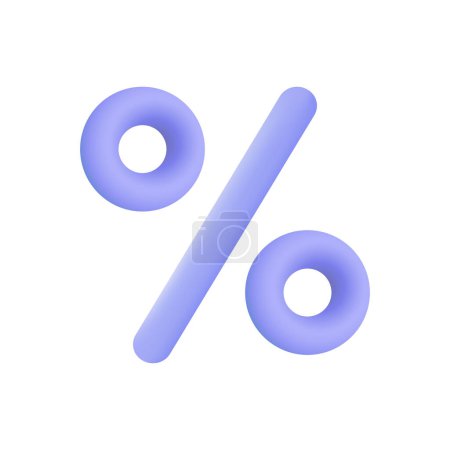 Illustration for Percent sign. Percentage, discount, sale, promotion concept. 3d vector icon illustration - Royalty Free Image