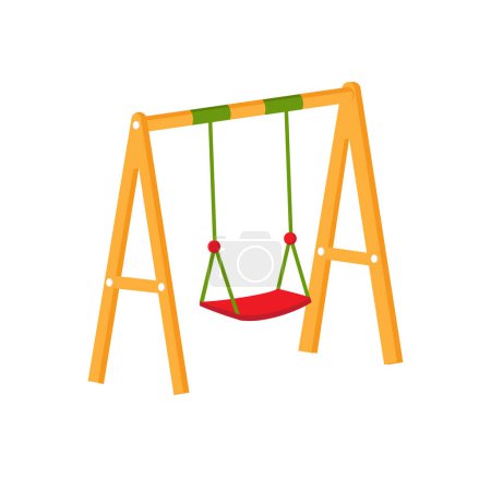 Téléchargez les illustrations : Aire de jeux swing park icône isolée - en licence libre de droit