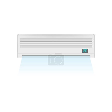 Illustration for Realistic Detailed Air Conditioner Isolated on a White Background Symbol of Comfort. Climate Control for House Vector illustration - Royalty Free Image