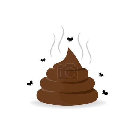 Illustration for Stinky poop flat vector illustration logo icon clipart - Royalty Free Image