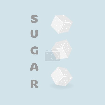 Sugar low poly. Sweet, nutritious, tasty sugar. Refined sugar. Refined sugar in triangulation technique