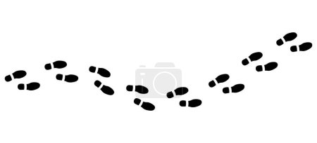 Sentiers d'empreintes de pas, traces d'empreintes de pas isolées sur fond blanc. icône vectorielle Illustration