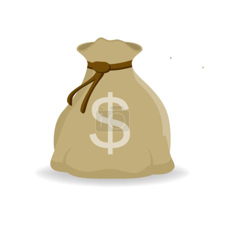 Flat design money sack vector graphics