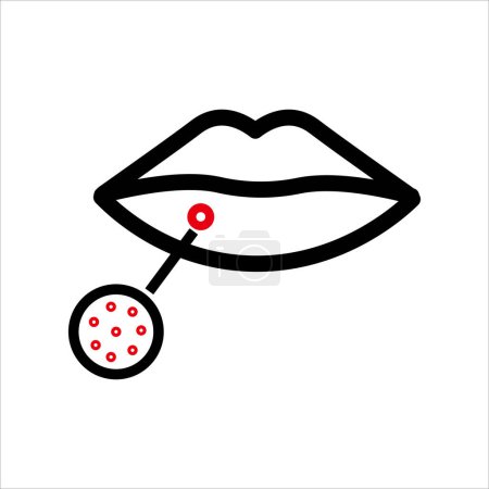Téléchargez les illustrations : Inflammation on the lips icon vector illustration symbol - en licence libre de droit