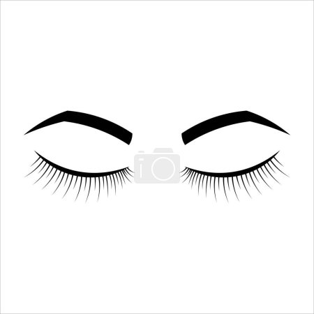 Illustration for Black eyebrows and eyelashes icon vector illustration symbol - Royalty Free Image
