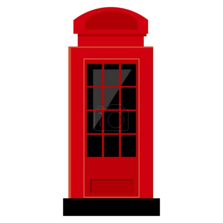 Téléchargez les illustrations : Symbole d'illustration vectoriel d'icône de cabine téléphonique rouge - en licence libre de droit