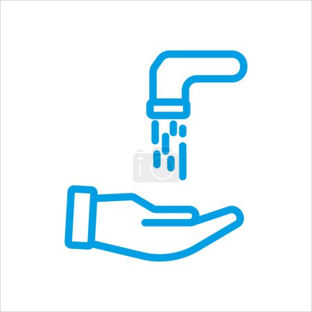 Téléchargez les illustrations : Laver les mains icône vectoriel illustration symbole - en licence libre de droit