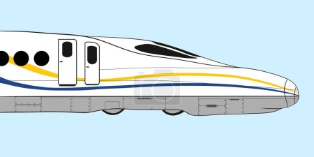 Illustration for Sidelook of illustrated highspeed train - Royalty Free Image
