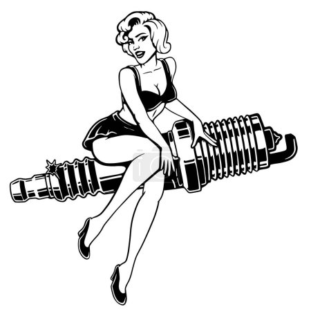 Ilustración de Illustration of pin up girl vector - Imagen libre de derechos