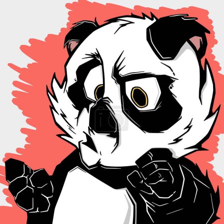 Illustration of panda graffiti style